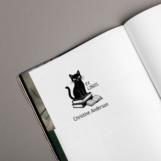 Maak je eigen | Schattigee kat | Uit de bibliothee Zelfinktende Stempel