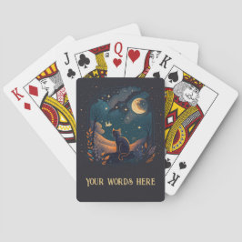 Maak Je Eigen Schilderachtige Mystieke Zwarte Kat Pokerkaarten