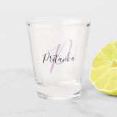 Maak Je Eigen Script Monogram Initiaal & Naam Shot Glas (Voorkant)