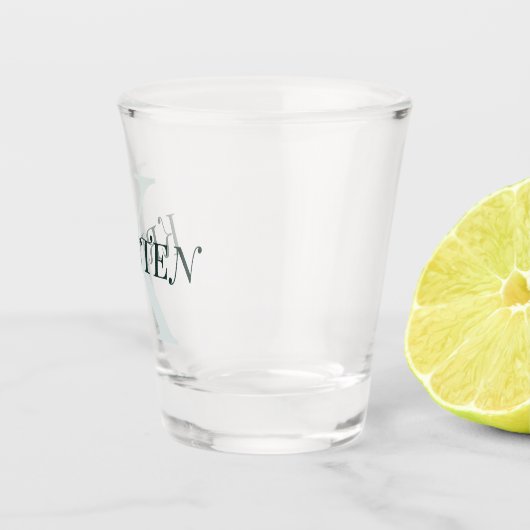 Maak Je Eigen Script Monogram Initiaal & Naam Shot Glas (Rechts)