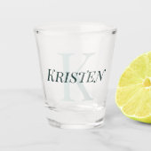 Maak Je Eigen Script Monogram Initiaal & Naam Shot Glas (Voorkant)