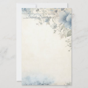 Maak Je Eigen Shabby Chic Blauwe Bloem Ranken Briefpapier