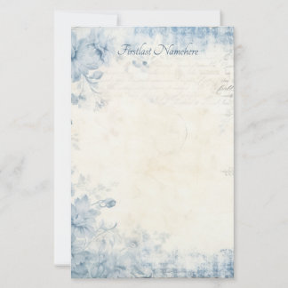 Maak Je Eigen Shabby Chic Blauwe Bloemen Ivoor Briefpapier
