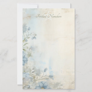 Maak je eigen Shabby Chic Blauwe Gerbera's Bloemen Briefpapier