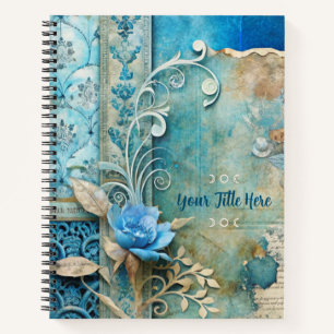 Maak Je Eigen Shabby Chic Blauwe Roos Vlinder Notitieboek