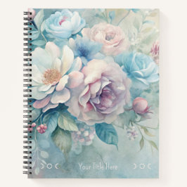 Maak je eigen shabby chic blauwe roze witte rozen notitieboek