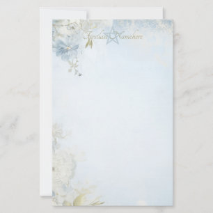Maak Je Eigen Shabby Chic Blauwe Witte Bloemen Briefpapier
