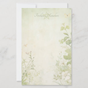 Maak Je Eigen Shabby Chic Bloem Vlinder Groen Briefpapier