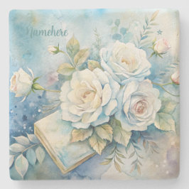Maak je eigen shabby chic gele rozen stenen onderzetter