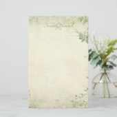 Maak Je Eigen Shabby Chic Groene Bladgroen Briefpapier (Staand voorkant)