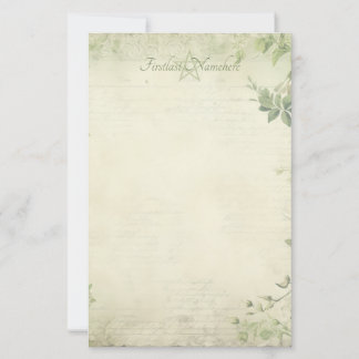 Maak Je Eigen Shabby Chic Groene Bladgroen Briefpapier