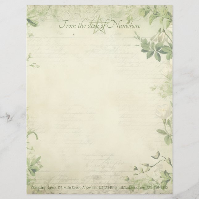 Maak je eigen shabby chic groene bladversiering briefhoofd (Voorkant)