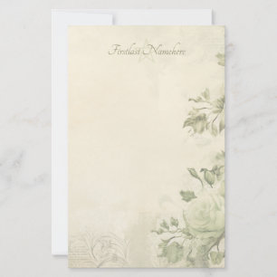 Maak Je Eigen Shabby Chic Groene Rozen Bloemstuk Briefpapier