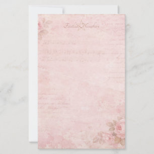 Maak Je Eigen Shabby Chic Muziekaal Roze Rozen Briefpapier