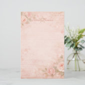 Maak Je Eigen Shabby Chic Perzikrozen Briefpapier (Staand voorkant)