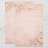 Maak Je Eigen Shabby Chic Perzikrozen Briefpapier (Voorkant / Achterkant)