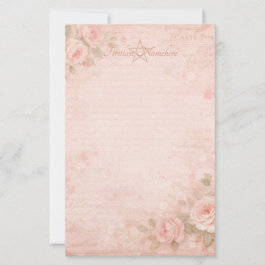 Maak Je Eigen Shabby Chic Perzikrozen Briefpapier (Voorkant)