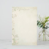 Maak je eigen Shabby Chic Perzikrozen Groen Briefpapier (Staand voorkant)