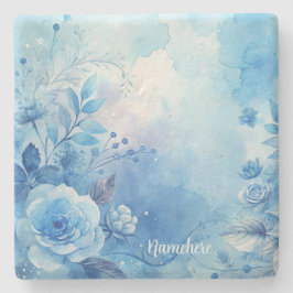 Maak je eigen Shabby Chic romantische blauwe rozen Stenen Onderzetter