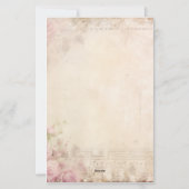Maak je eigen Shabby Chic Roze Rozen Ephemera Briefpapier (Achterkant)