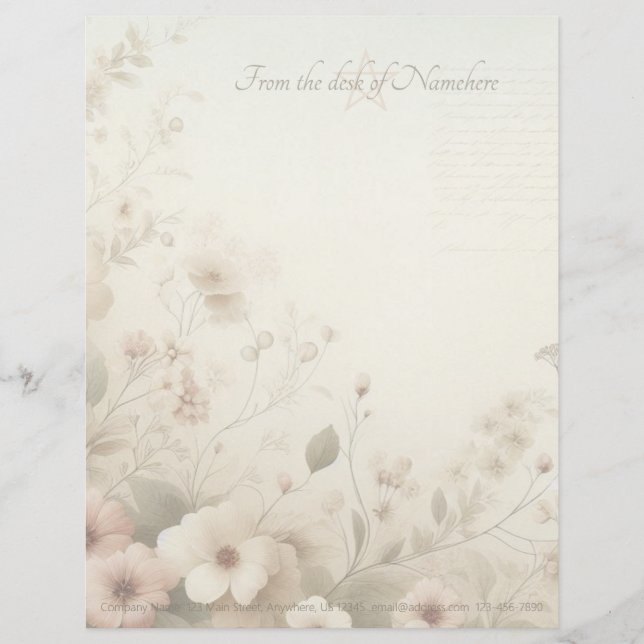 Maak je eigen Shabby Chic Roze Witte Cosmos Briefhoofd (Voorkant)