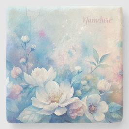 Maak je eigen shabby chic roze witte theerozen stenen onderzetter