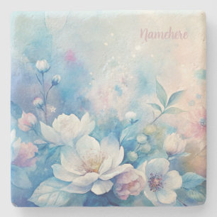 Maak je eigen shabby chic roze witte theerozen stenen onderzetter
