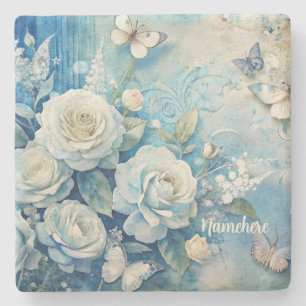 Maak Je Eigen Shabby Chic Vlinders Witte Roos Stenen Onderzetter