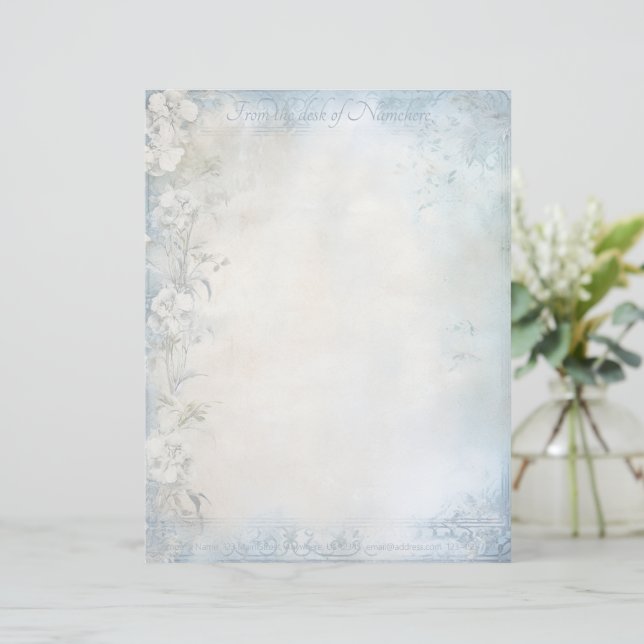 Maak je eigen shabby chic witte anjers briefhoofd (Staand voorkant)