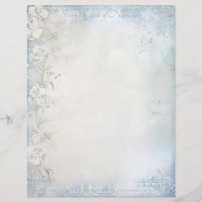 Maak je eigen shabby chic witte anjers briefhoofd (Voorkant)