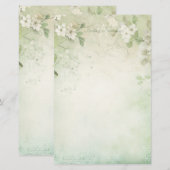 Maak je eigen Shabby Chic Witte Bloem Wingerd Briefpapier (Voorkant / Achterkant)