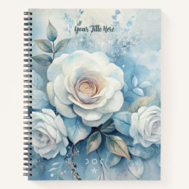 Maak je eigen Shabby Chic witte rozen sproei bloem Notitieboek