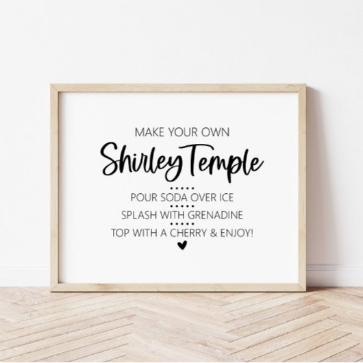 Maak je eigen Shirley Temple Drink Bar Teken Poster