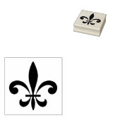 Maak Je Eigen Slanke Gebogen Fleur De Lis Rubberstempel (Gestempeld)
