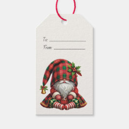 Maak je eigen slaperige Kerstmis geruite Gnome Cadeaulabel