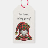 Maak je eigen slaperige Kerstmis geruite Gnome Cadeaulabel (Achterkant)