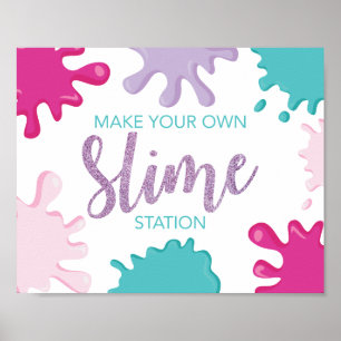 Maak je eigen Slim verjaardagsbord roze Poster