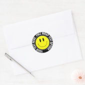 Maak je eigen smilie ronde Sticker, full text wrap Sticker (Envelop)