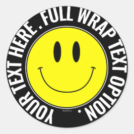 Maak je eigen smilie ronde Sticker, full text wrap Sticker