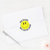 Maak je eigen smilie ronde Sticker (kleine tekst) (Envelop)