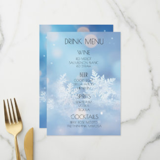 Maak Je Eigen Sneeuwvlokken Blauwe Bokeh Drank Menu