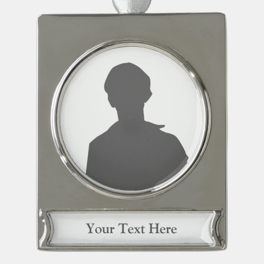 Gepersonaliseerde Banner Ornament - Verzilverd (Voorkant)