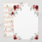 Maak je eigen spel Champagne Bloemenfeestje Kaart (Voorkant / Achterkant)