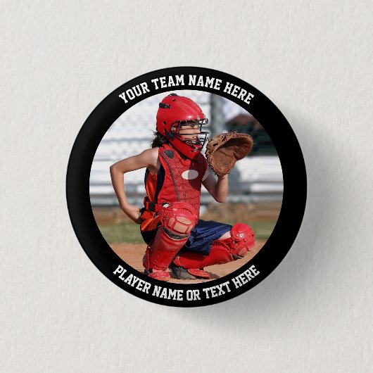 Maak Je Eigen Sportteamfoto Ronde Button 3,2 Cm (Voorkant)