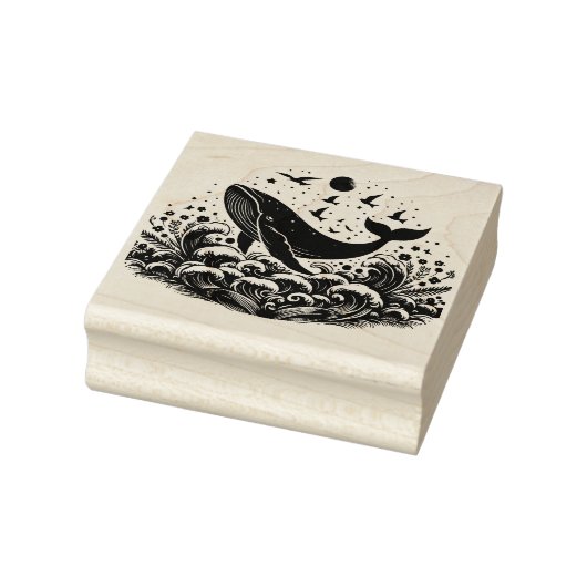 Maak je eigen springende bultige walvisgolven rubberstempel (Stempel)
