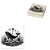 Maak je eigen springende bultige walvisgolven rubberstempel (Gestempeld)