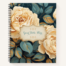 Maak je eigen spuitbloemen met blauwgroene en gele notitieboek