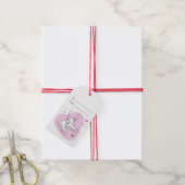 Maak Je Eigen Sterren Schaatsen Roze Kerstmis Cadeaulabel (Met Touw)