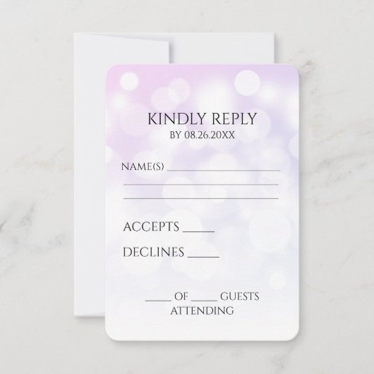 Maak je eigen subtiele Bokeh-achtergrond RSVP Kaartje (Voorkant)