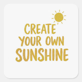 Maak je eigen sunshine quote op vierkante sticker